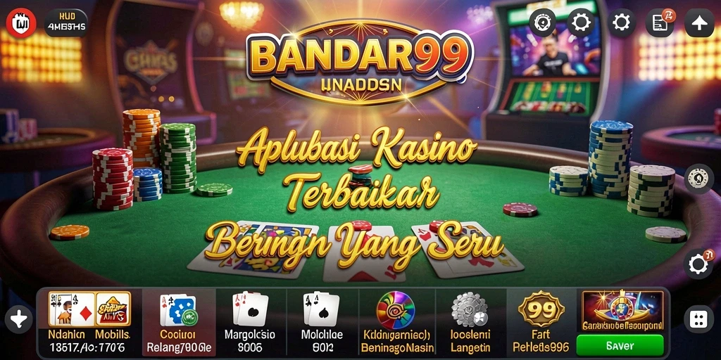Screenshot utama BANDAR99 menampilkan pengalaman bermain kasino yang seru.