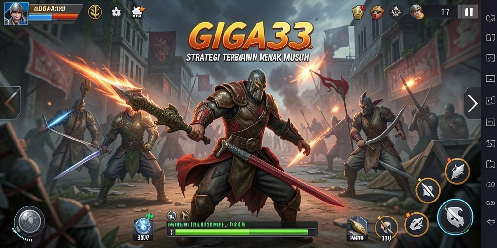 Tampilan gameplay yang intens dan strategis di GIGA33.