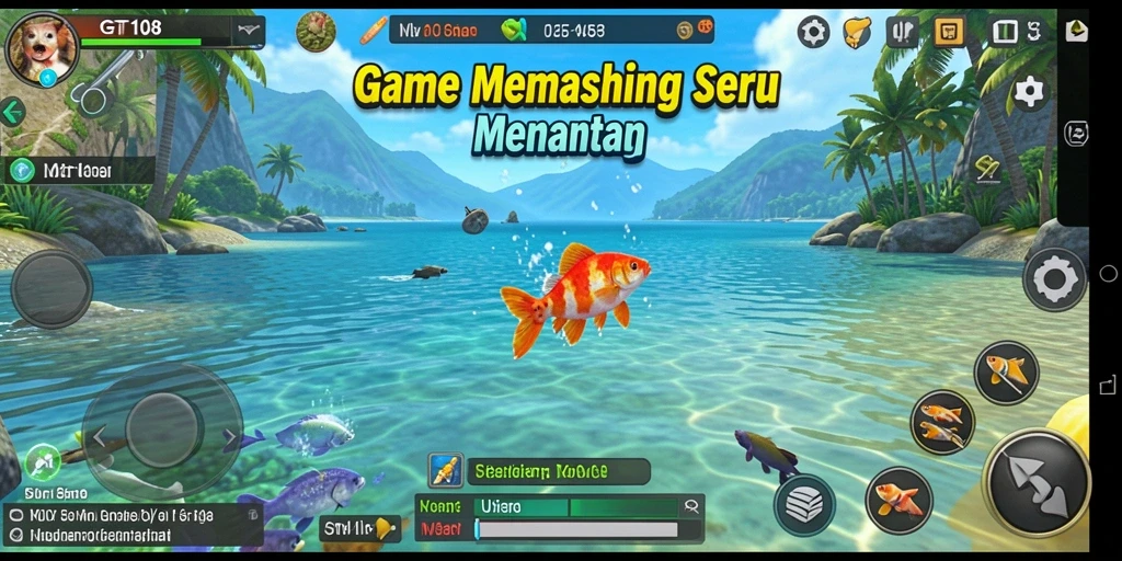 Gameplay menarik GT108 dengan berbagai lokasi memancing.