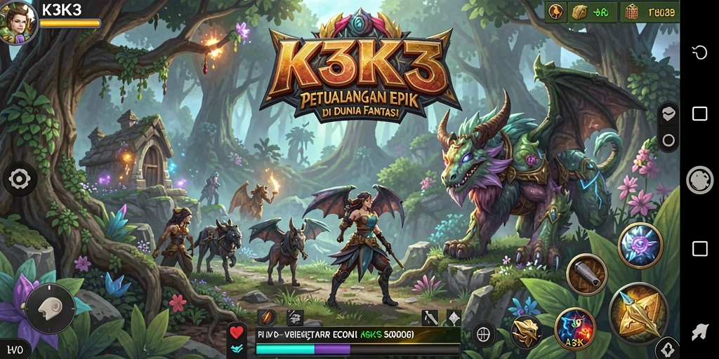 Gameplay K3K3 dengan pertarungan yang mendebarkan dan karakter menarik.