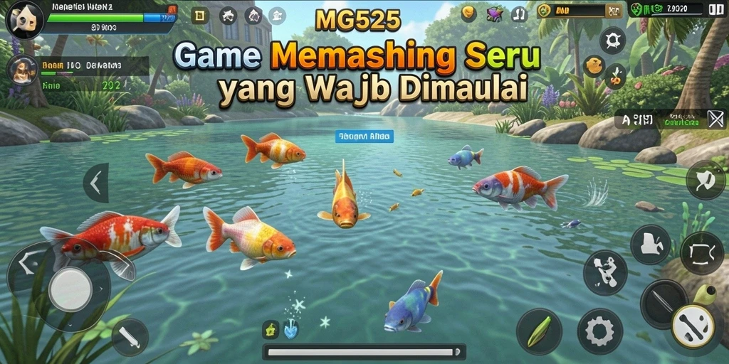 Gameplay MG525 yang menegangkan saat memancing di danau yang indah.