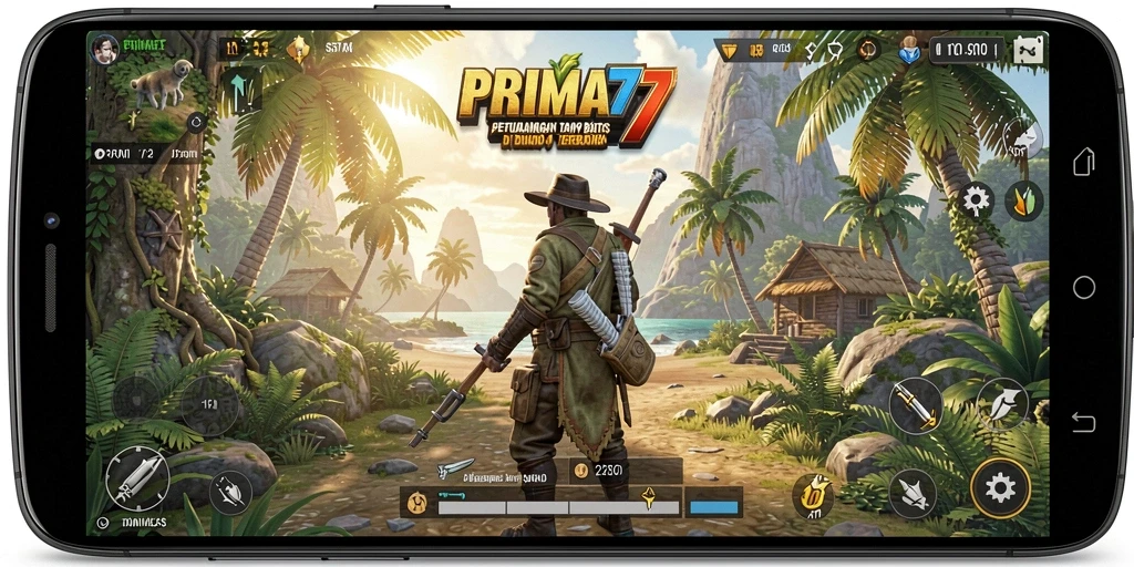 Screenshot gameplay <strong>PRIMA77</strong> menampilkan petualangan epik di dunia terbuka.