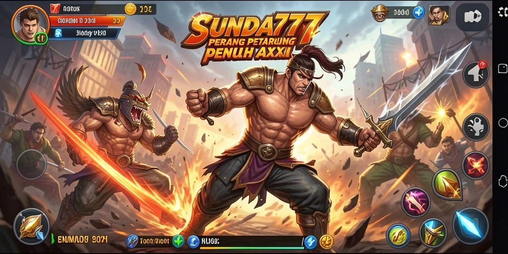 Tampilan gameplay SUNDA777 yang menegangkan di arena pertarungan.